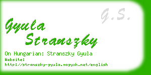 gyula stranszky business card